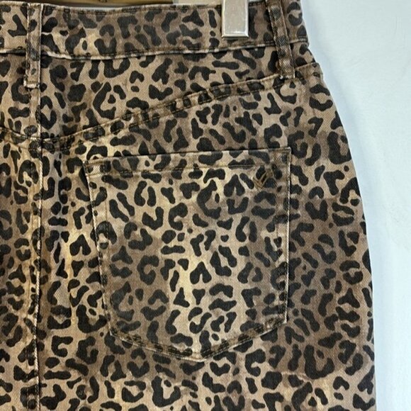 William Rast Women's Denim Wild Cheetah Mini Skirt Brown Size 28 - Picture 5 of 10